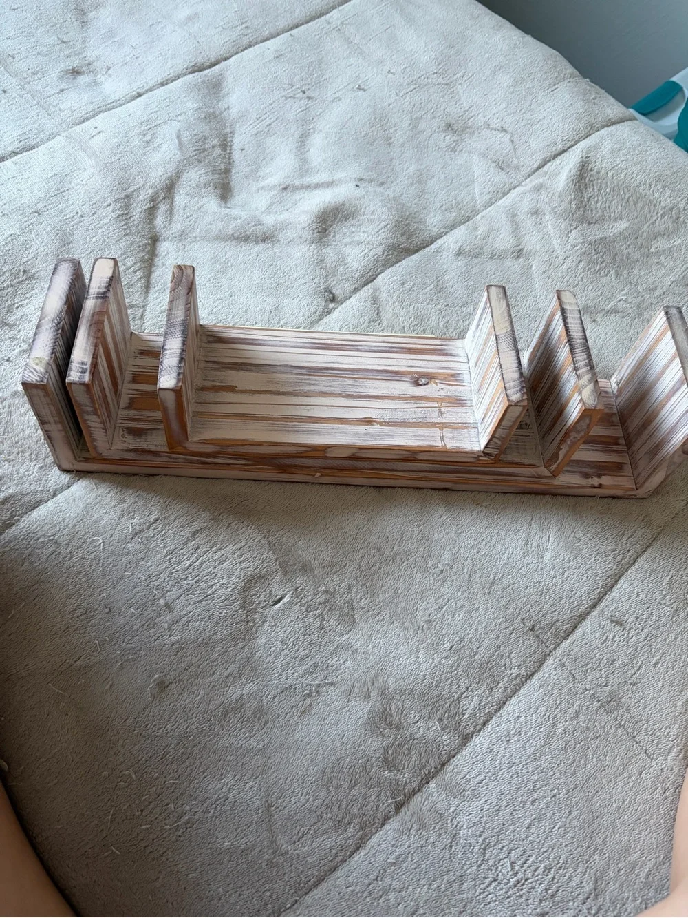 Rustic Whitewashed Wood Display Shelves - Set of 3